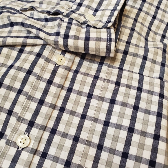 Gray/Blue Express LS Button Down - L (EUC) - Picture 5 of 7